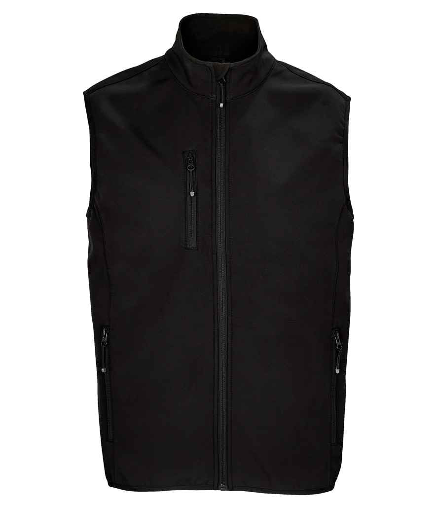 SOL'S Falcon Recycled Soft Shell Bodywarmer for Bulk Orders in Ireland Black 4XL