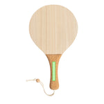 Bubbak Beach Rackets – Natural Wooden Paddle Set with Cork Handles