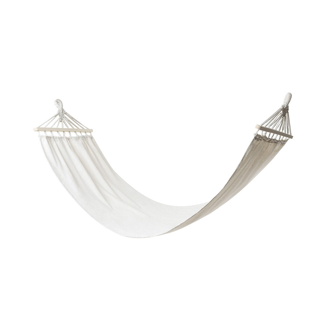 Niobex Hammock – Durable Canvas Hammock with Natural Wood Stands