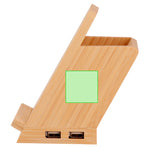 Bloxem Multifunctional Pen Holder – Bamboo Wireless Charger & USB Hub