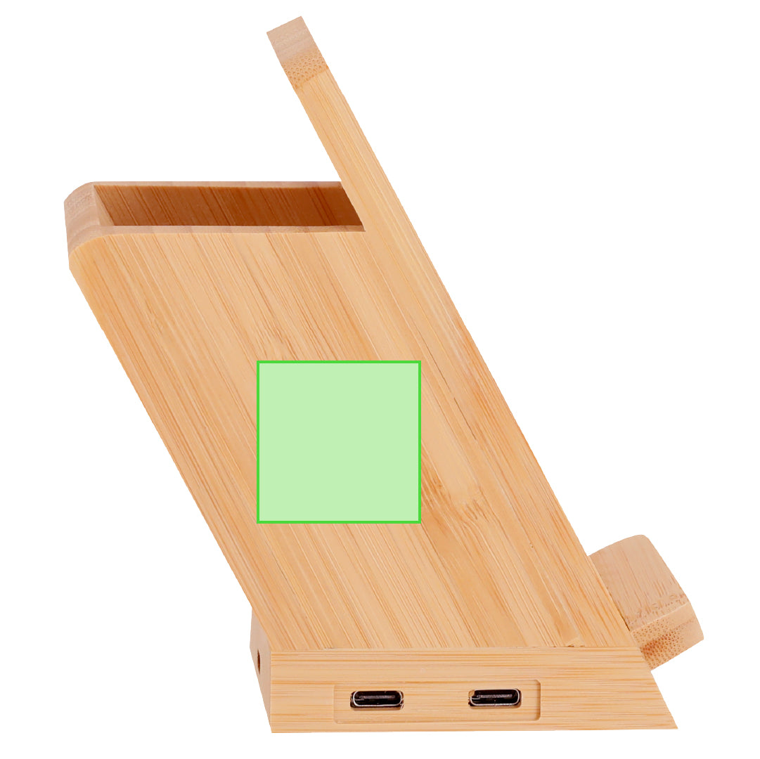 Bloxem Multifunctional Pen Holder – Bamboo Wireless Charger & USB Hub