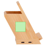 Bloxem Multifunctional Pen Holder – Bamboo Wireless Charger & USB Hub