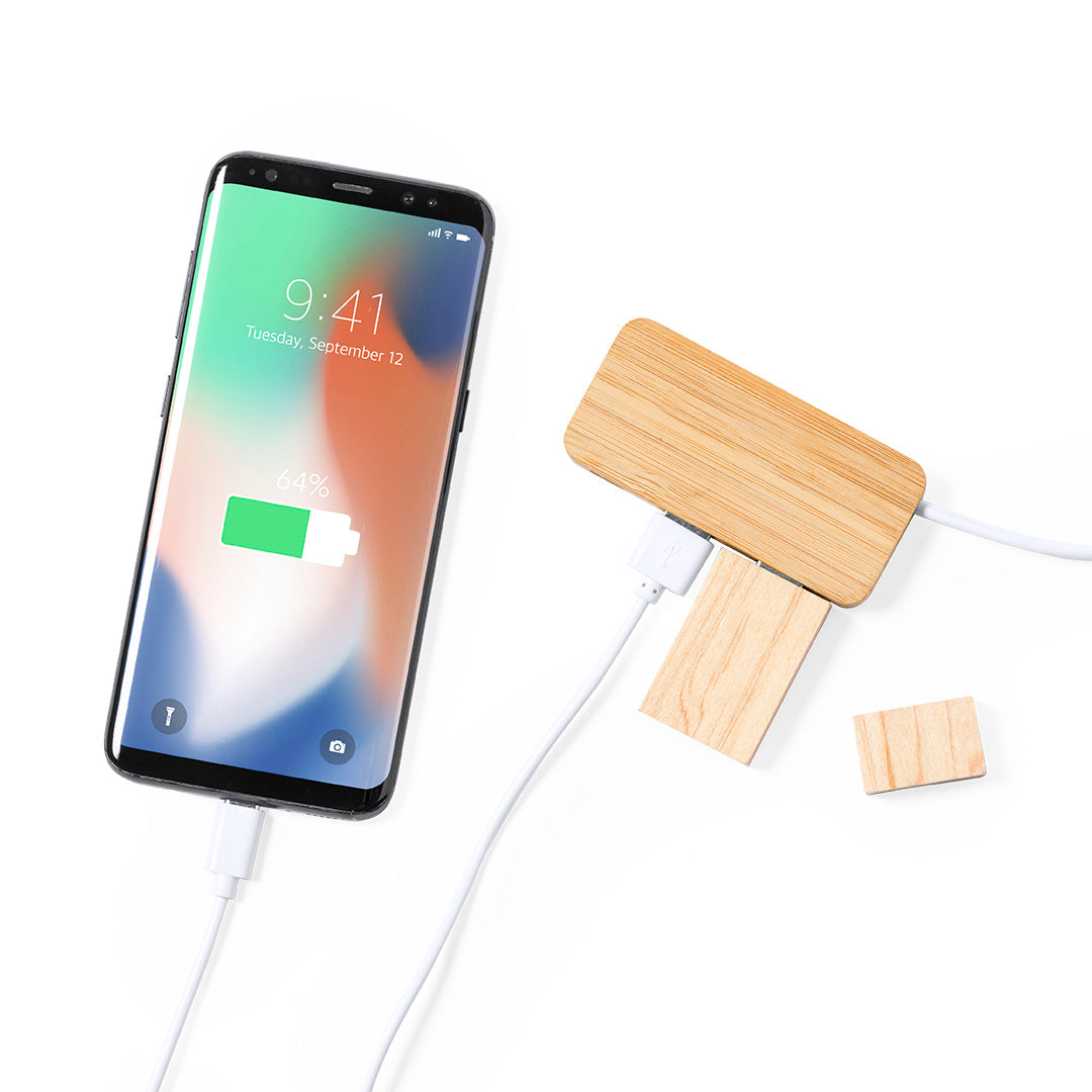 Norman Bamboo USB Hub - Sustainable Office Accessory