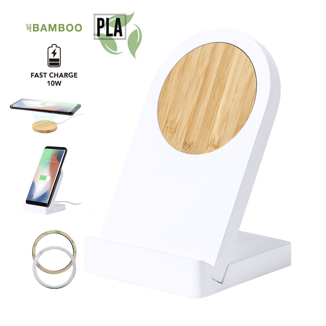 Noopy Wireless Magnetic Charger - Eco-Friendly Bamboo Phone Holder