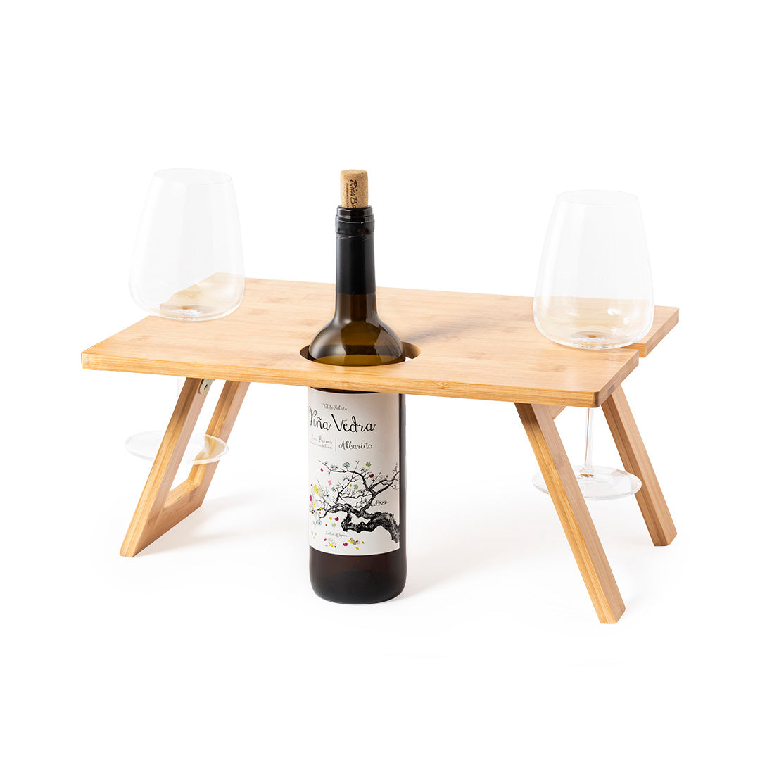 Zarbok Bamboo Folding Wine Table – Ideal for Leisure and Corporate Gifts