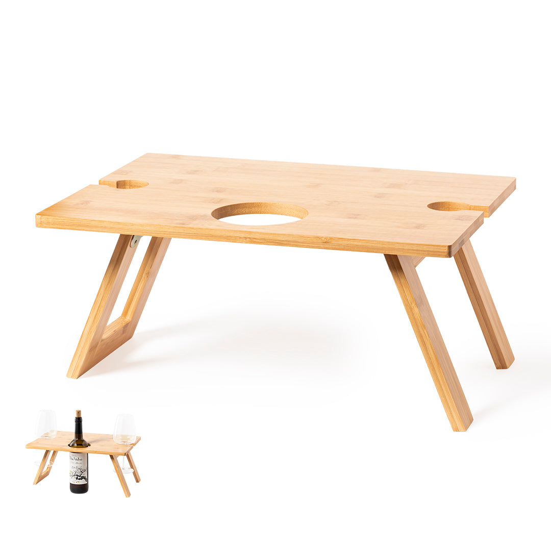 Zarbok Bamboo Folding Wine Table – Ideal for Leisure and Corporate Gifts