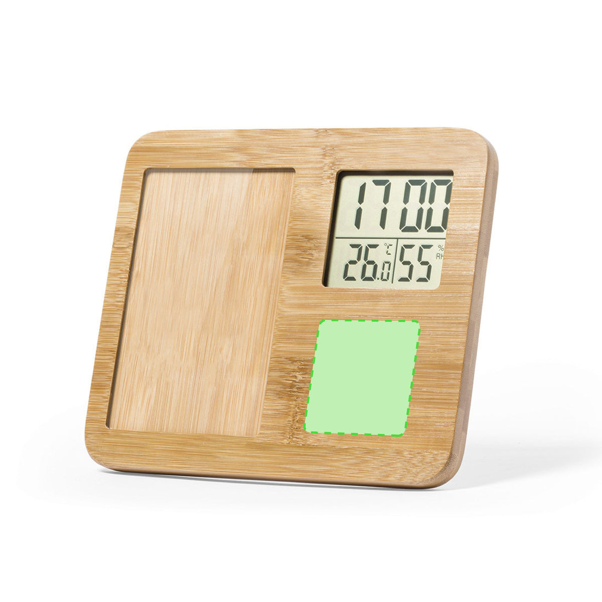 Krent Bamboo Photo Frame with Weather Station – Sustainable and Functional
