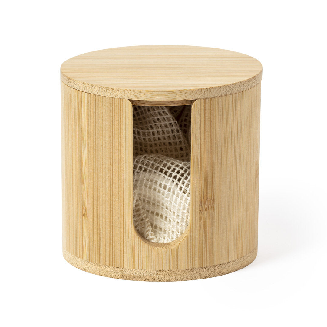 Kiam Bamboo Make Up Remover Disc Dispenser – Eco-Friendly and Reusable