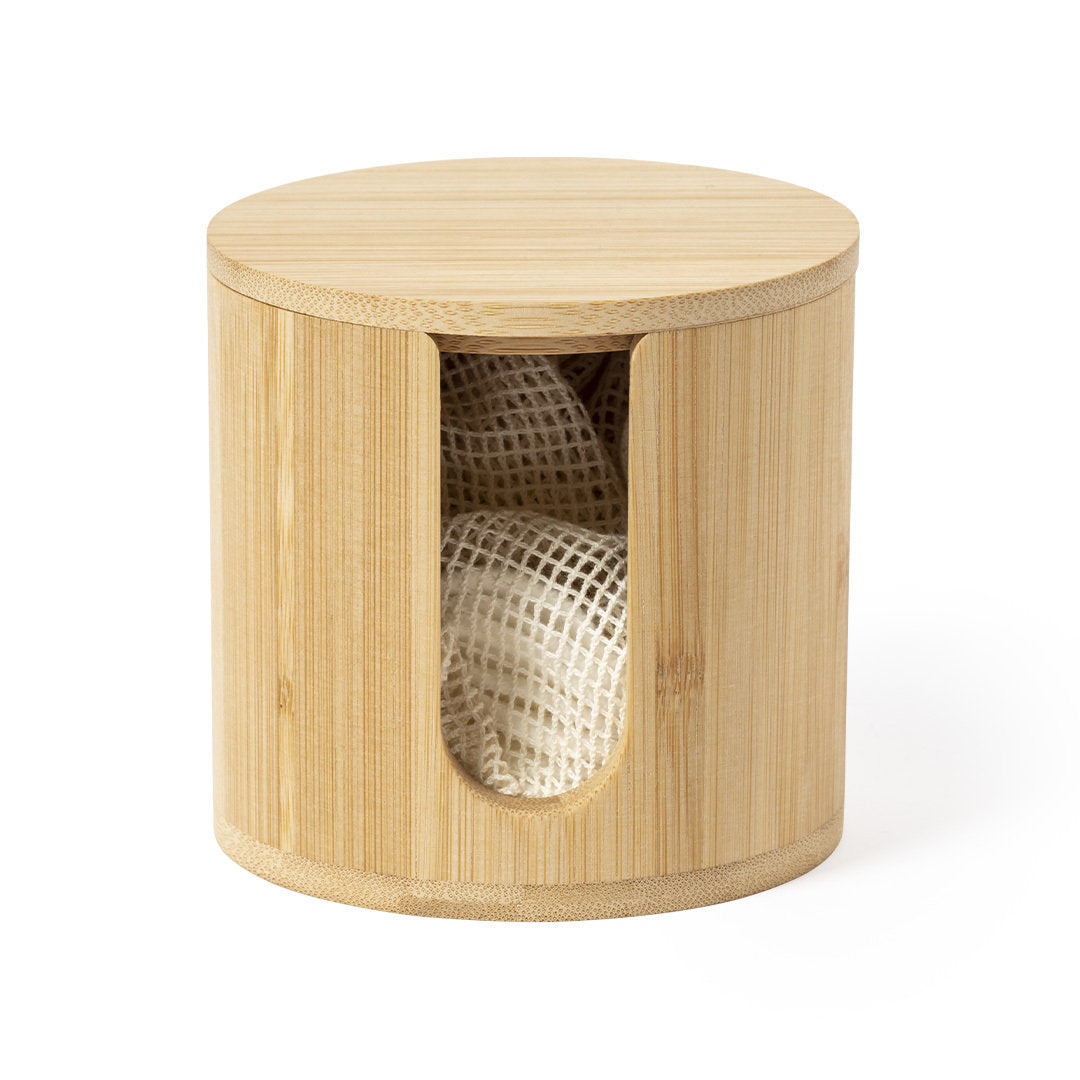 Kiam Bamboo Make Up Remover Disc Dispenser – Eco-Friendly and Reusable