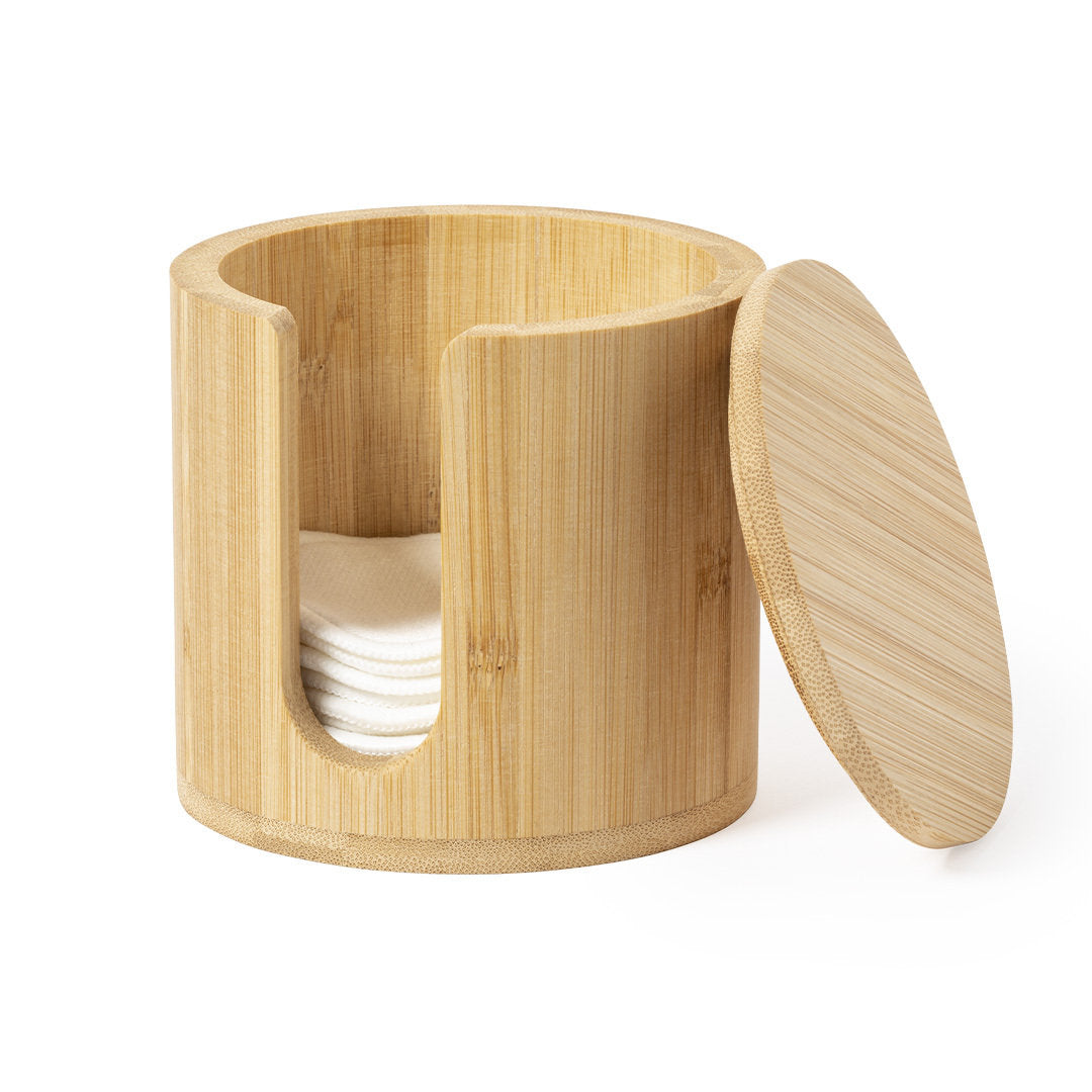 Kiam Bamboo Make Up Remover Disc Dispenser – Eco-Friendly and Reusable