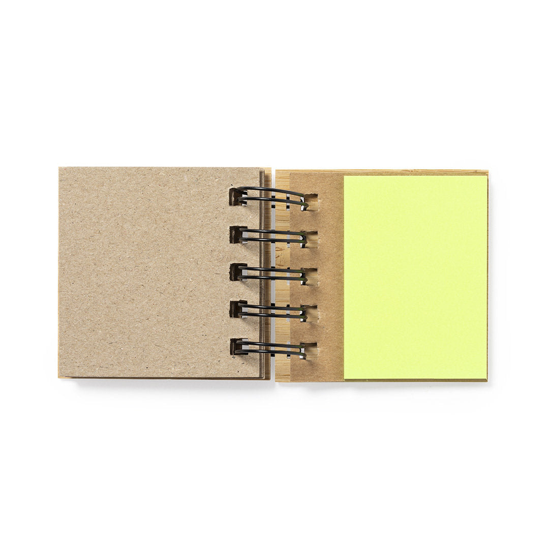 Feros Ringed Notebook – Sustainable Bamboo Cover Notebook with Sticky Notes