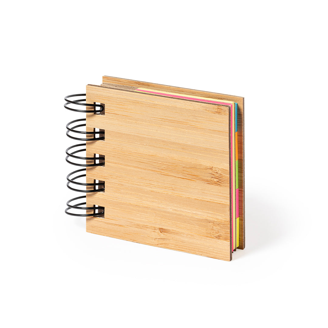 Feros Ringed Notebook – Sustainable Bamboo Cover Notebook with Sticky Notes