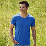 Iconic V-Neck T-shirt by Fruit Of The Loom | Comfortable and Durable
