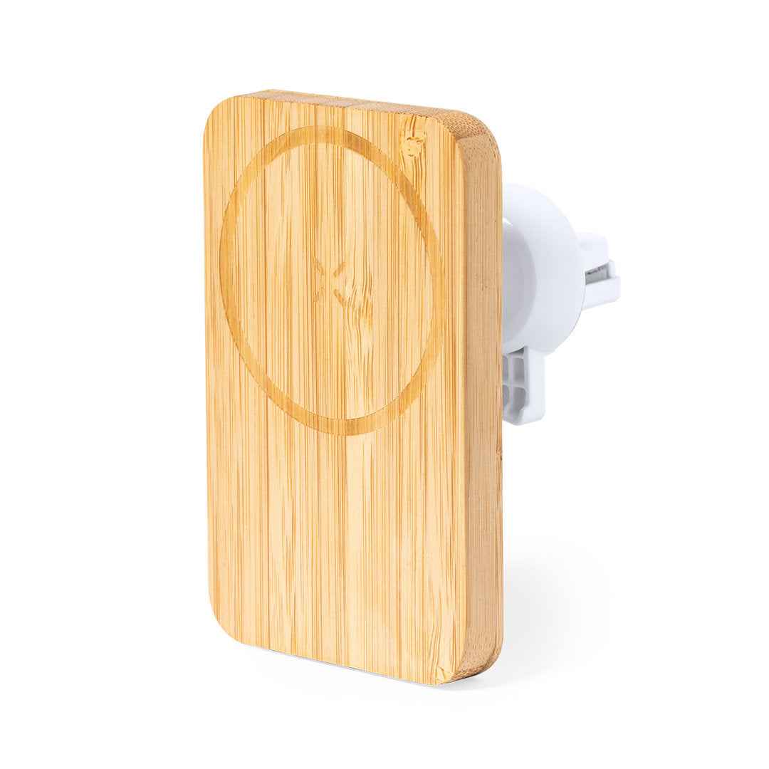 Gonzo Bamboo Wireless Car Charger – Sustainable Smartphone Holder with 15W Wireless Charging