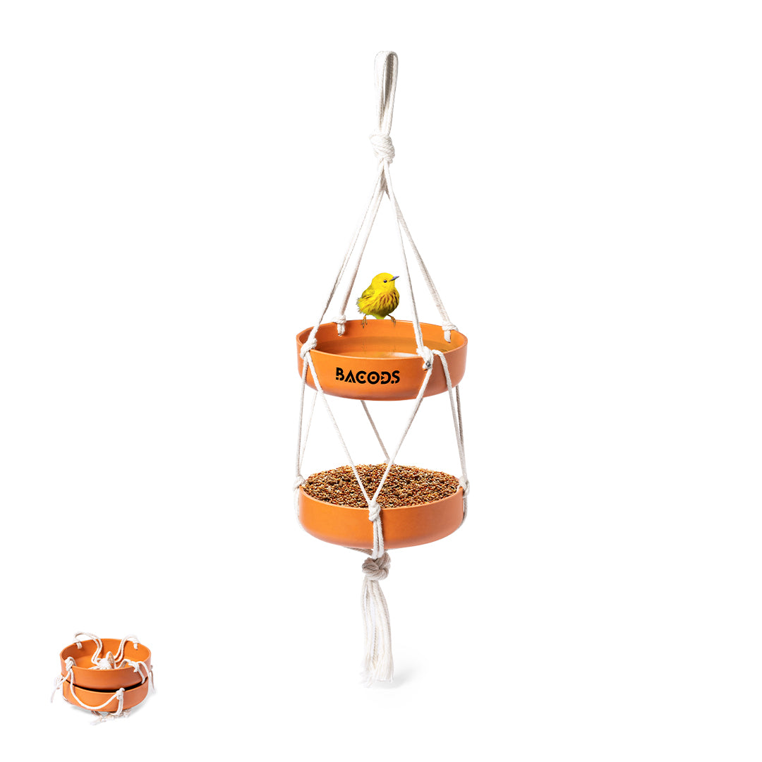 Xilam Bird Feeder – Sustainable Hanging Feeder with Bamboo Fibre Bowls