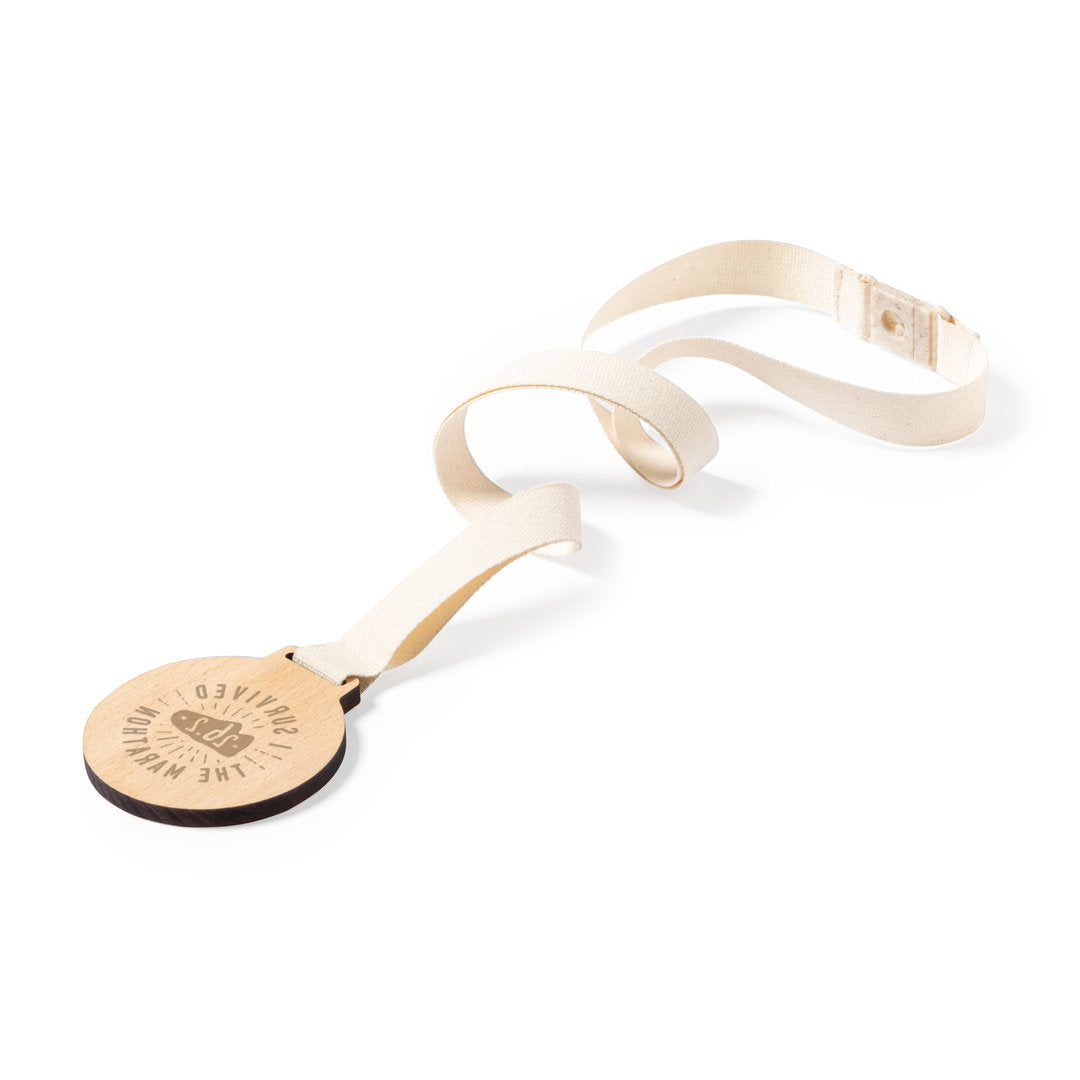 Guster Wooden Medal – Natural Wood Award with Cotton Lanyard