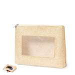 Flumit Beauty Bag – Natural Tone Polyester with Transparent EVA Window