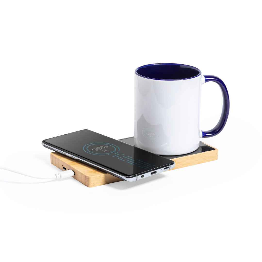 Nodens Mug Warmer – Bamboo Wireless Charger from Fou Tees Ireland