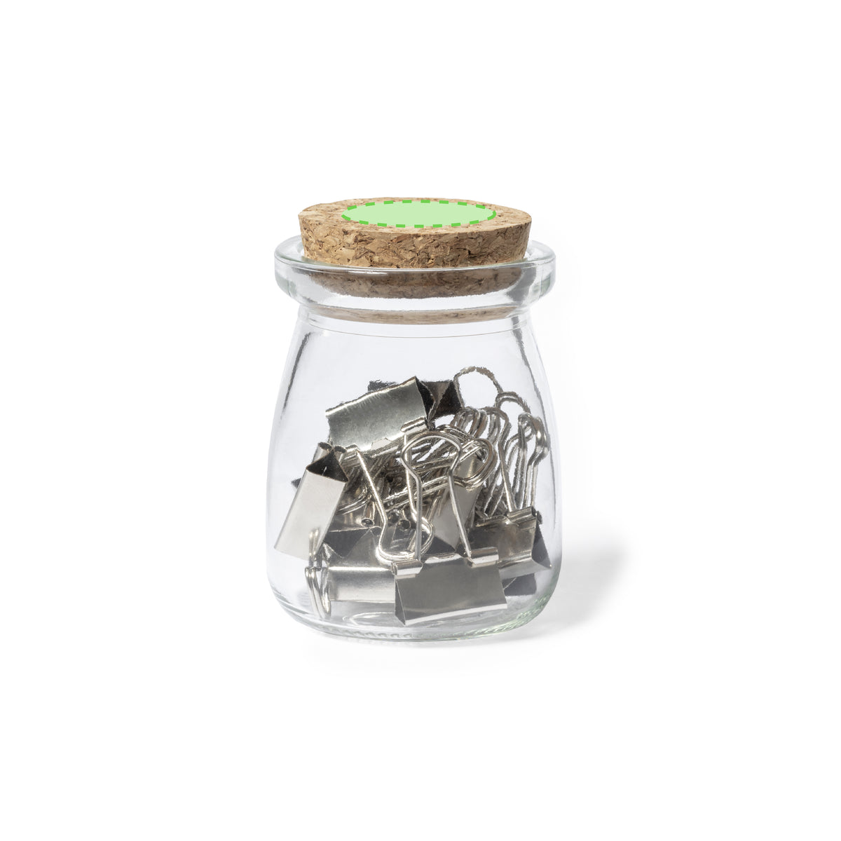 Forsen Clip Holder - Vintage Glass Clip Holder with Cork Lid