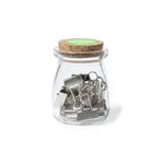 Forsen Clip Holder - Vintage Glass Clip Holder with Cork Lid