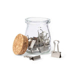 Forsen Clip Holder - Vintage Glass Clip Holder with Cork Lid