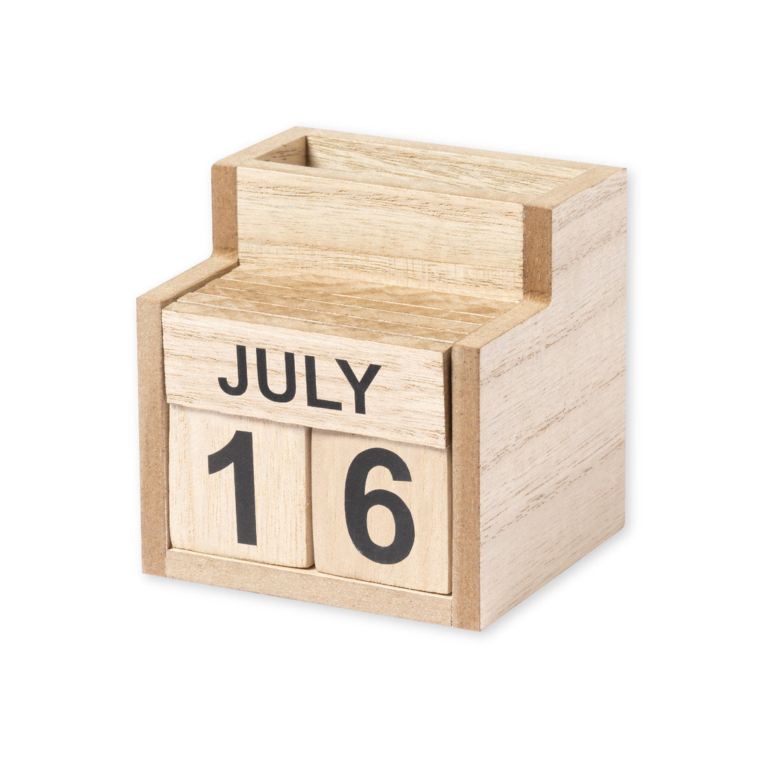 Laorek Pen Holder with Perpetual Calendar - Sustainable Office Accessory