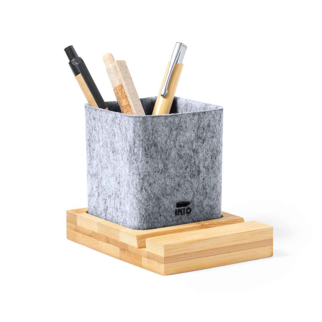 Firdex Pen Holder – Sustainable Felt RPET and Bamboo Desk Accessory