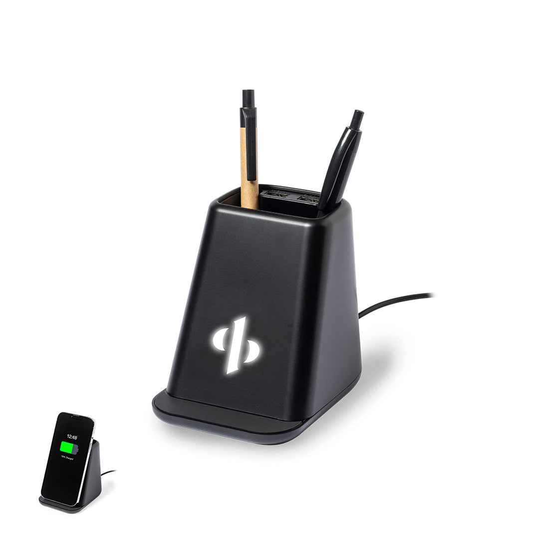 Eddar Multifunctional Pen Holder with Wireless Charger and Light