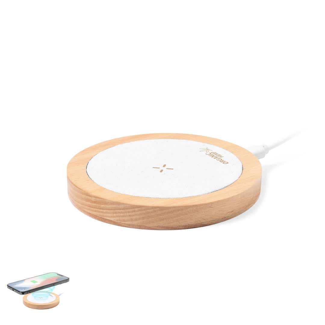 Kuzgal Wireless Charger with Hemp Case – Sustainable Tech Accessory for Irish Businesses