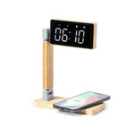 Edres Multifunction Clock with Wireless Charger – Sustainable Bamboo Design