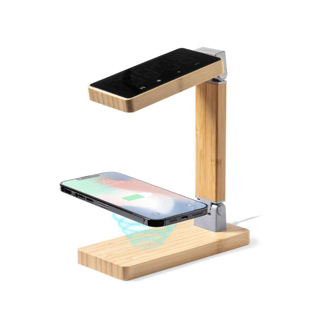 Edres Multifunction Clock with Wireless Charger – Sustainable Bamboo Design