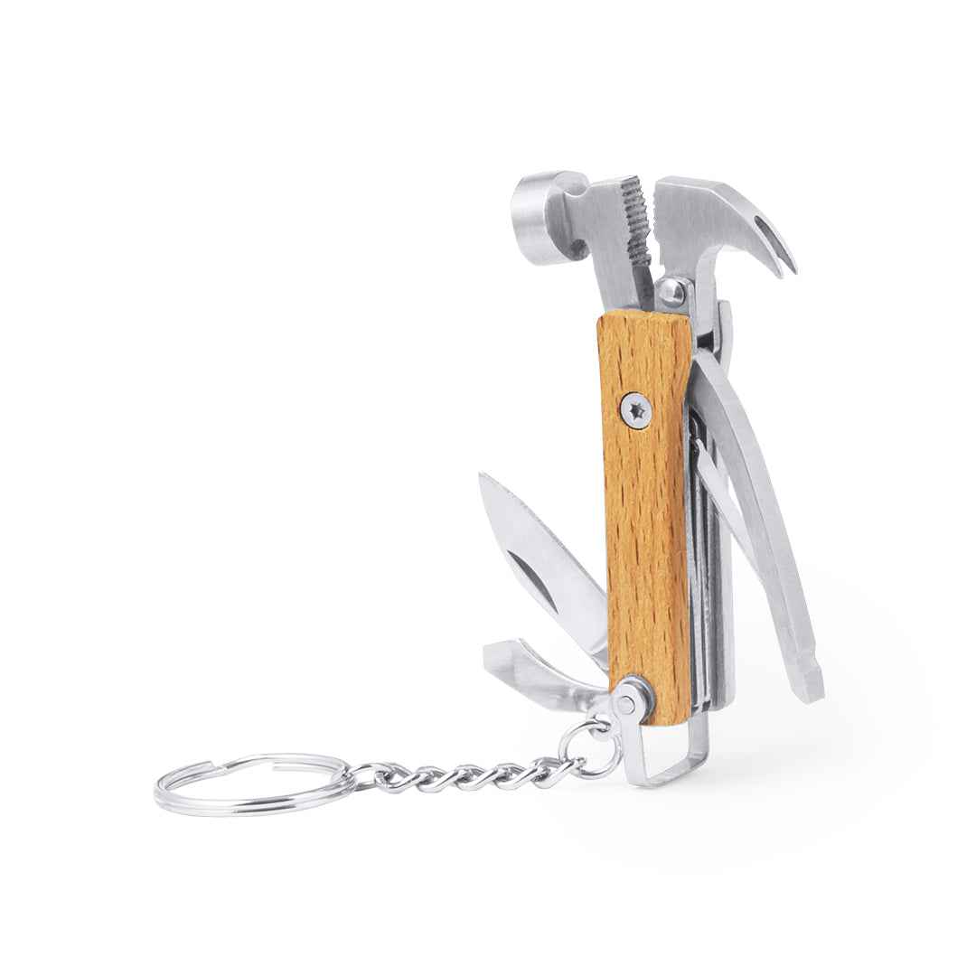 Meniok Multi-Tool Key Ring – Durable Stainless Steel and Wood Multi-Function Tool