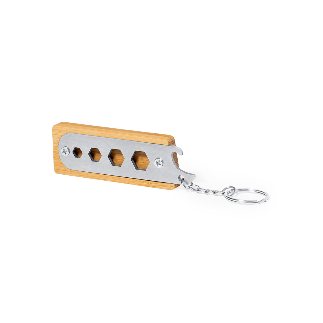Balmy Multi-Tool Key Ring – Durable Stainless Steel & Bamboo