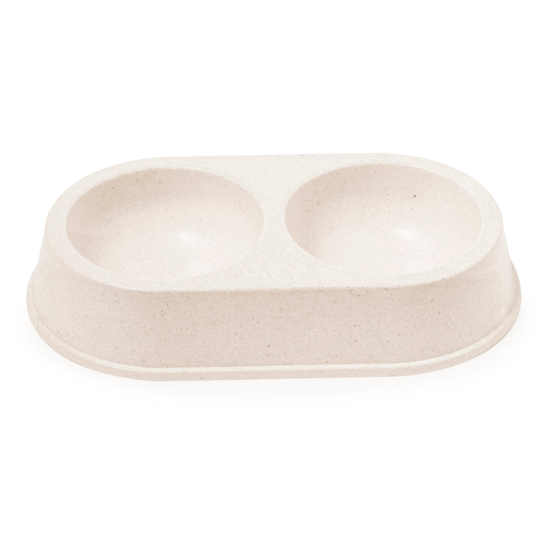 Tremony Pet Bowl – Durable Bamboo Fibre Double Compartment Bowl