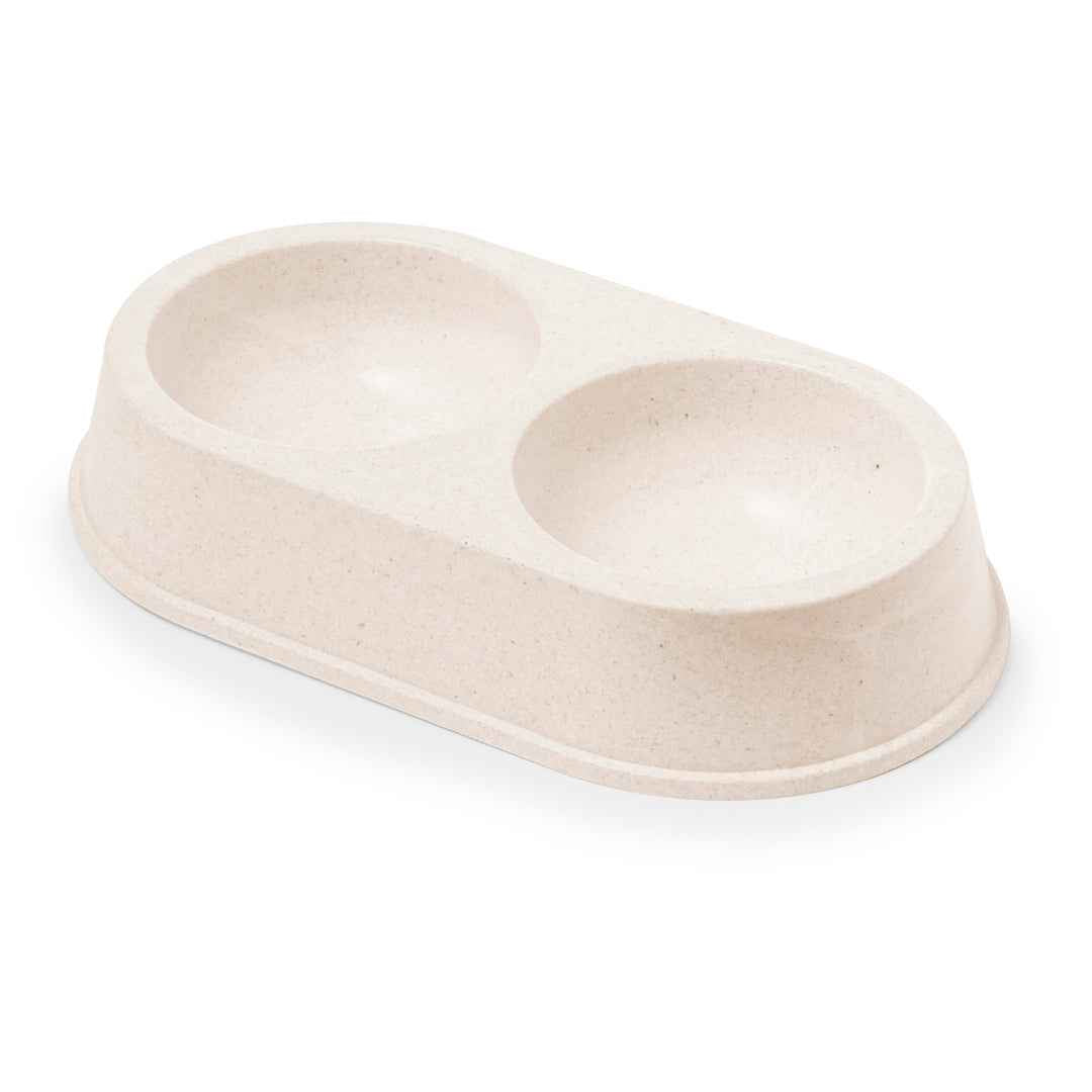 Tremony Pet Bowl – Durable Bamboo Fibre Double Compartment Bowl