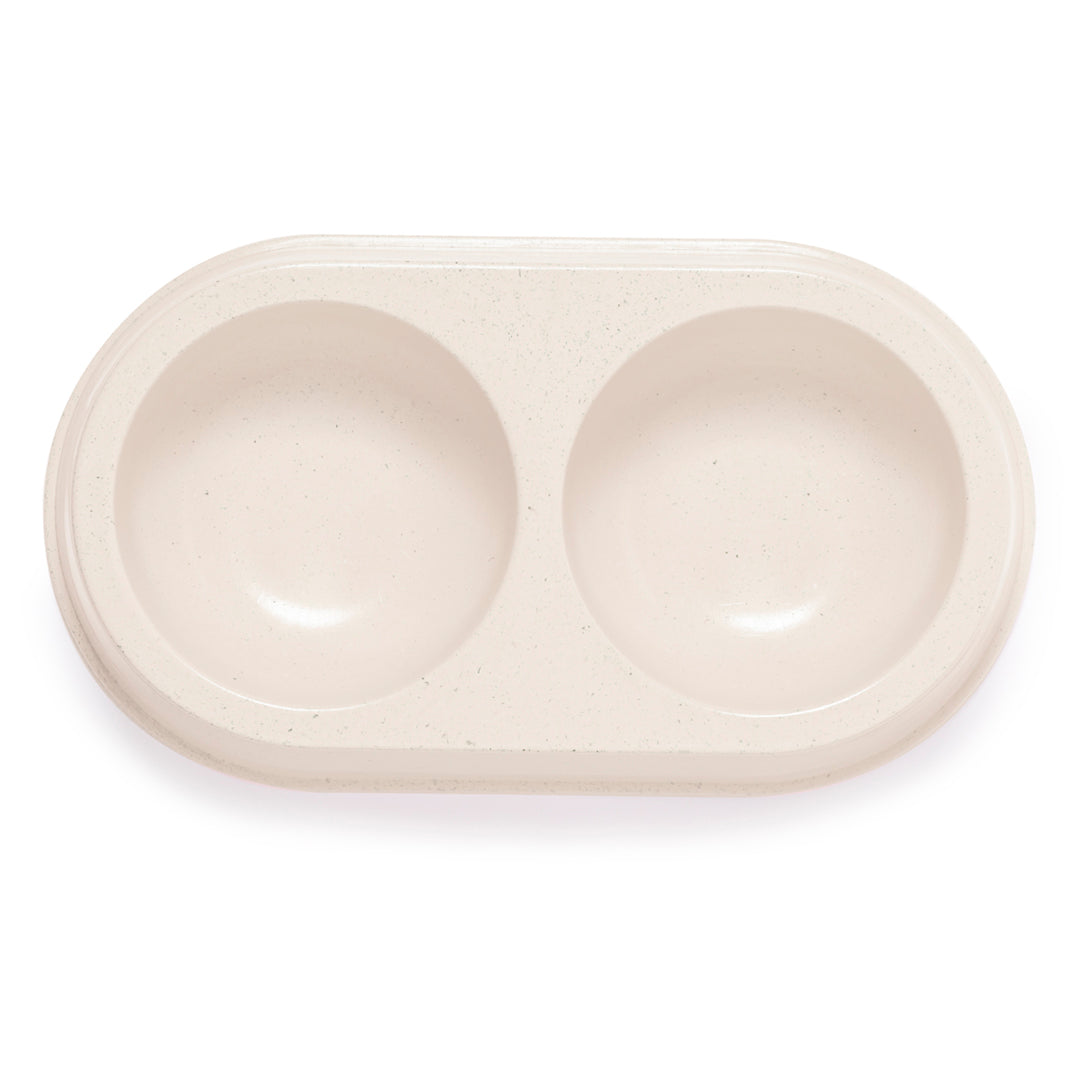 Tremony Pet Bowl – Durable Bamboo Fibre Double Compartment Bowl