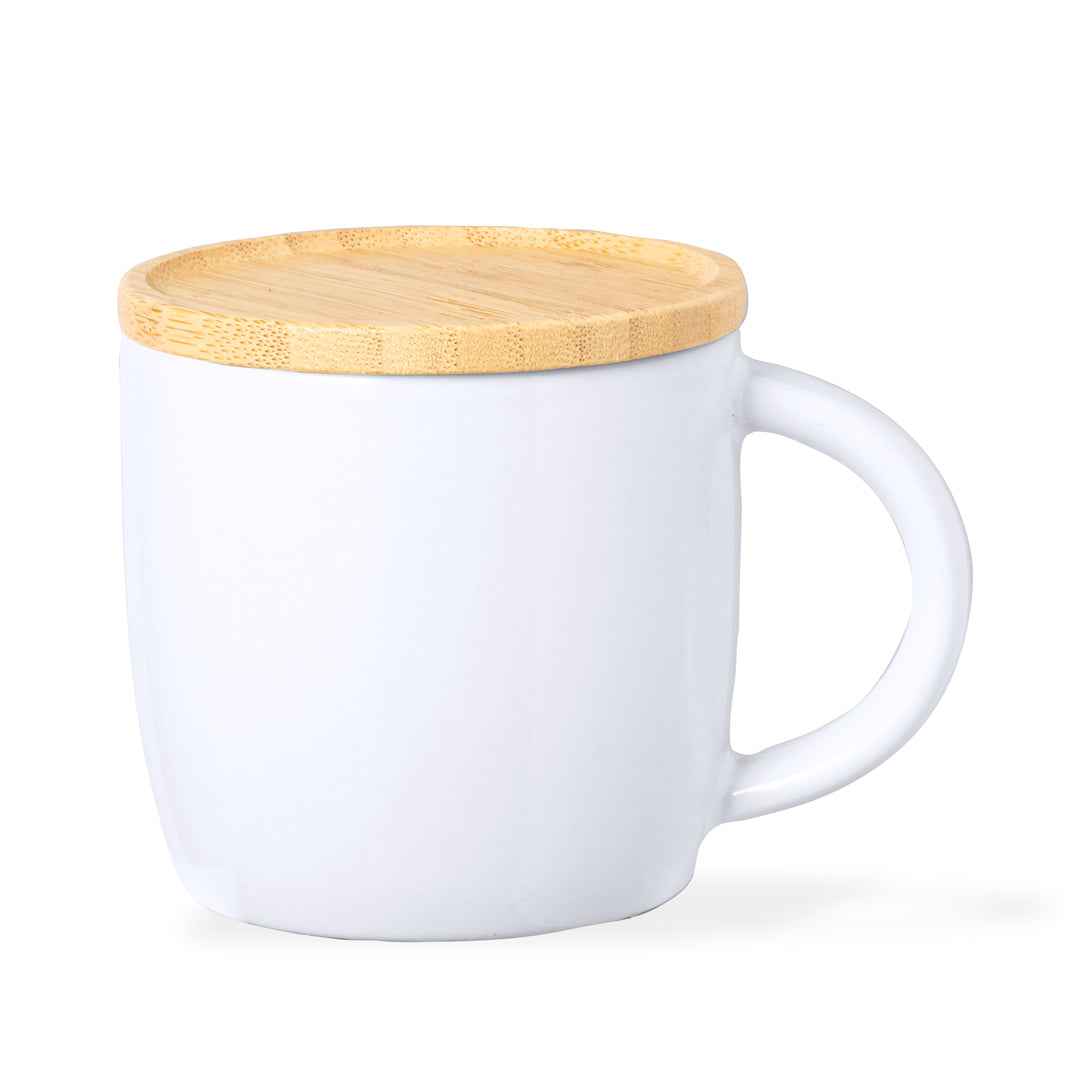 Zenara Ceramic Mug – Eco-Friendly Bamboo Lid Coffee Mug