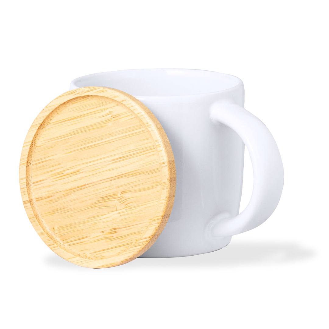 Zenara Ceramic Mug – Eco-Friendly Bamboo Lid Coffee Mug