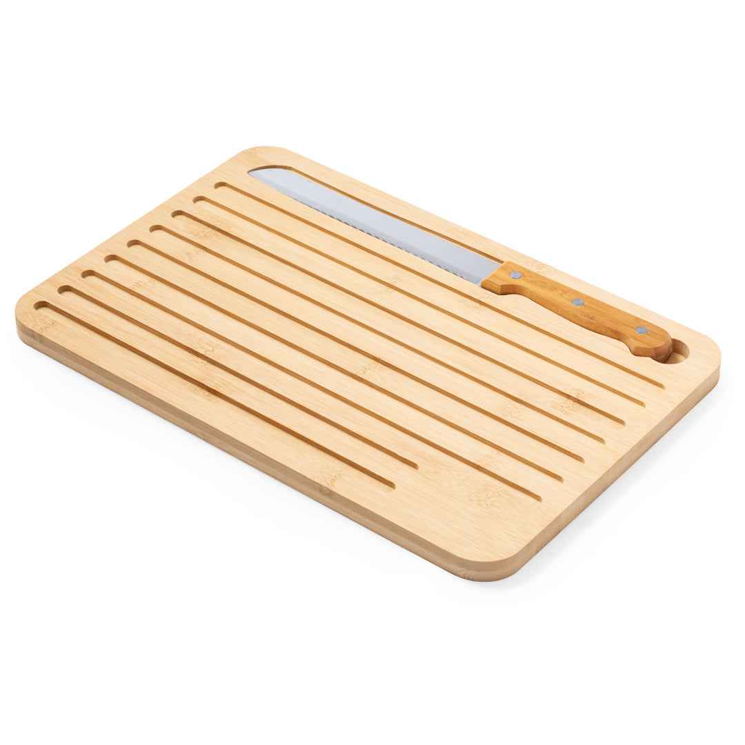Myoria Bamboo Kitchen Board with Knife – Sustainable and Practical