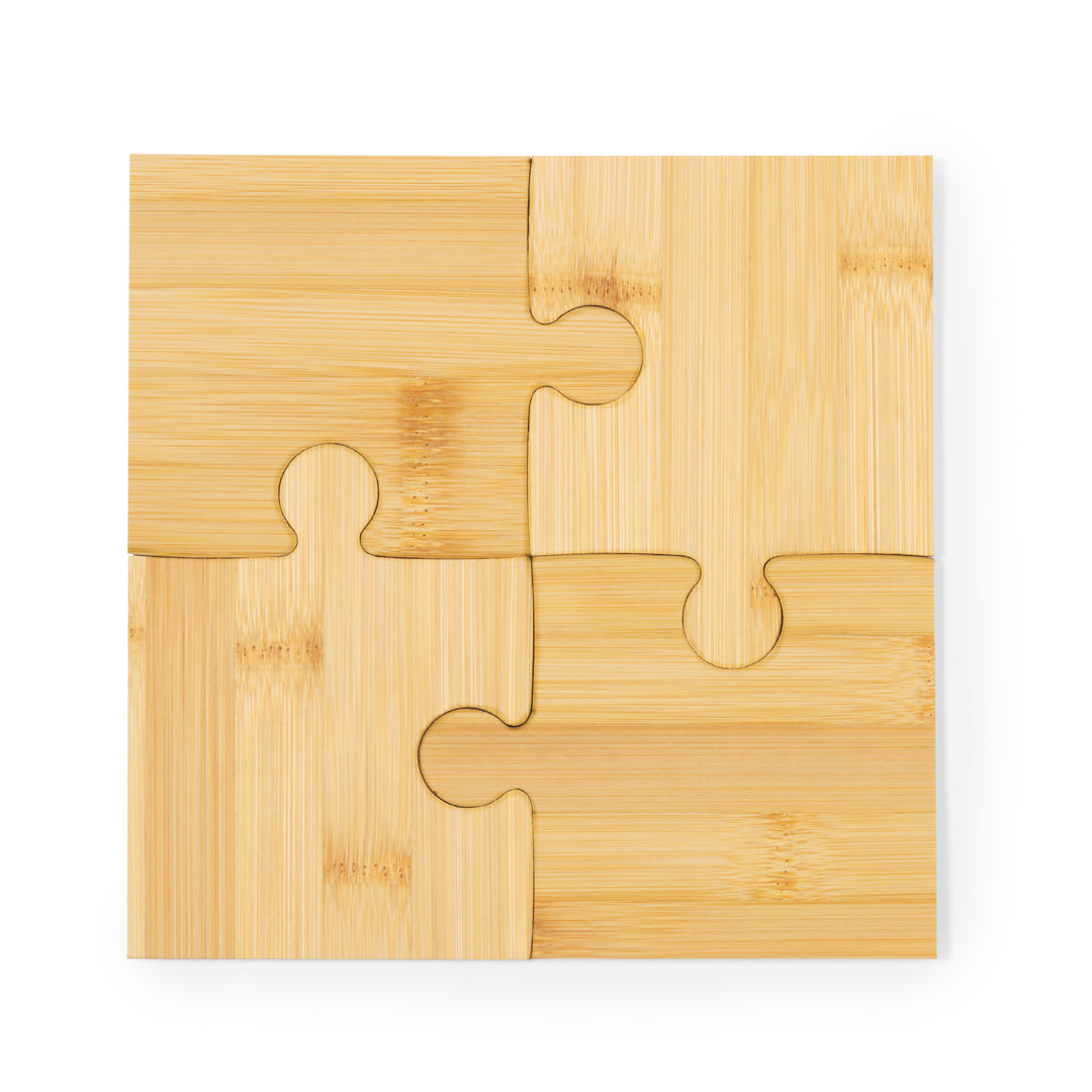 Mizar Bamboo Coasters - Eco-Friendly Puzzle Set of 4