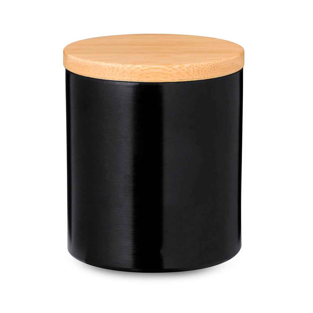 Rudyn Vanilla Scented Candle – Elegant Bamboo Lid Candle in Metal Jar
