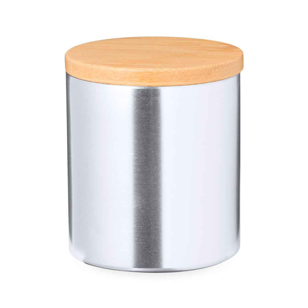 Rudyn Vanilla Scented Candle – Elegant Bamboo Lid Candle in Metal Jar