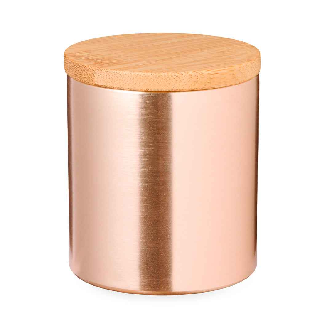Rudyn Vanilla Scented Candle – Elegant Bamboo Lid Candle in Metal Jar