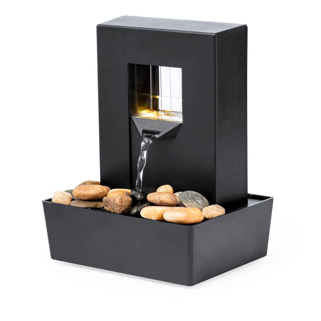Huntan Portable Water Fountain – Relaxing LED Cascade Decoration