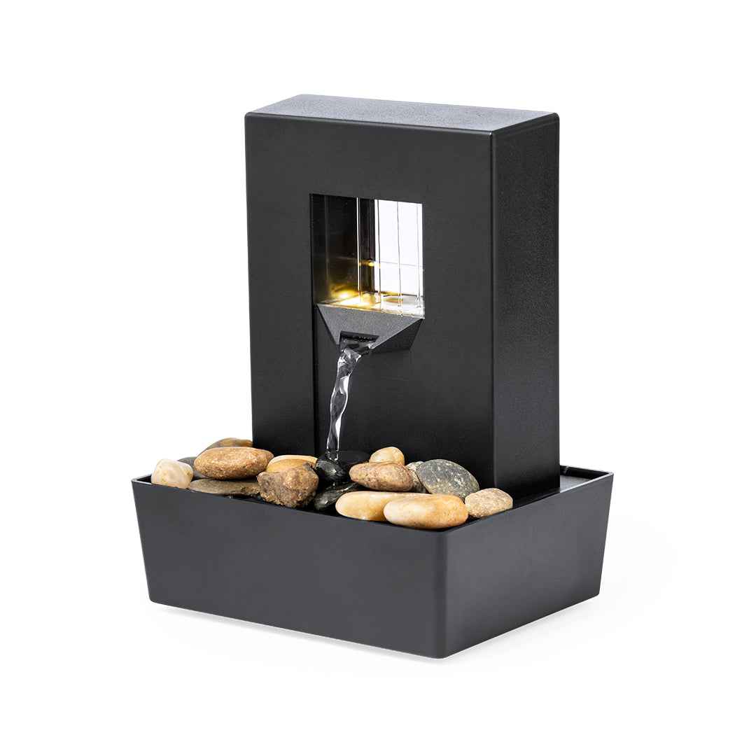 Huntan Portable Water Fountain – Relaxing LED Cascade Decoration
