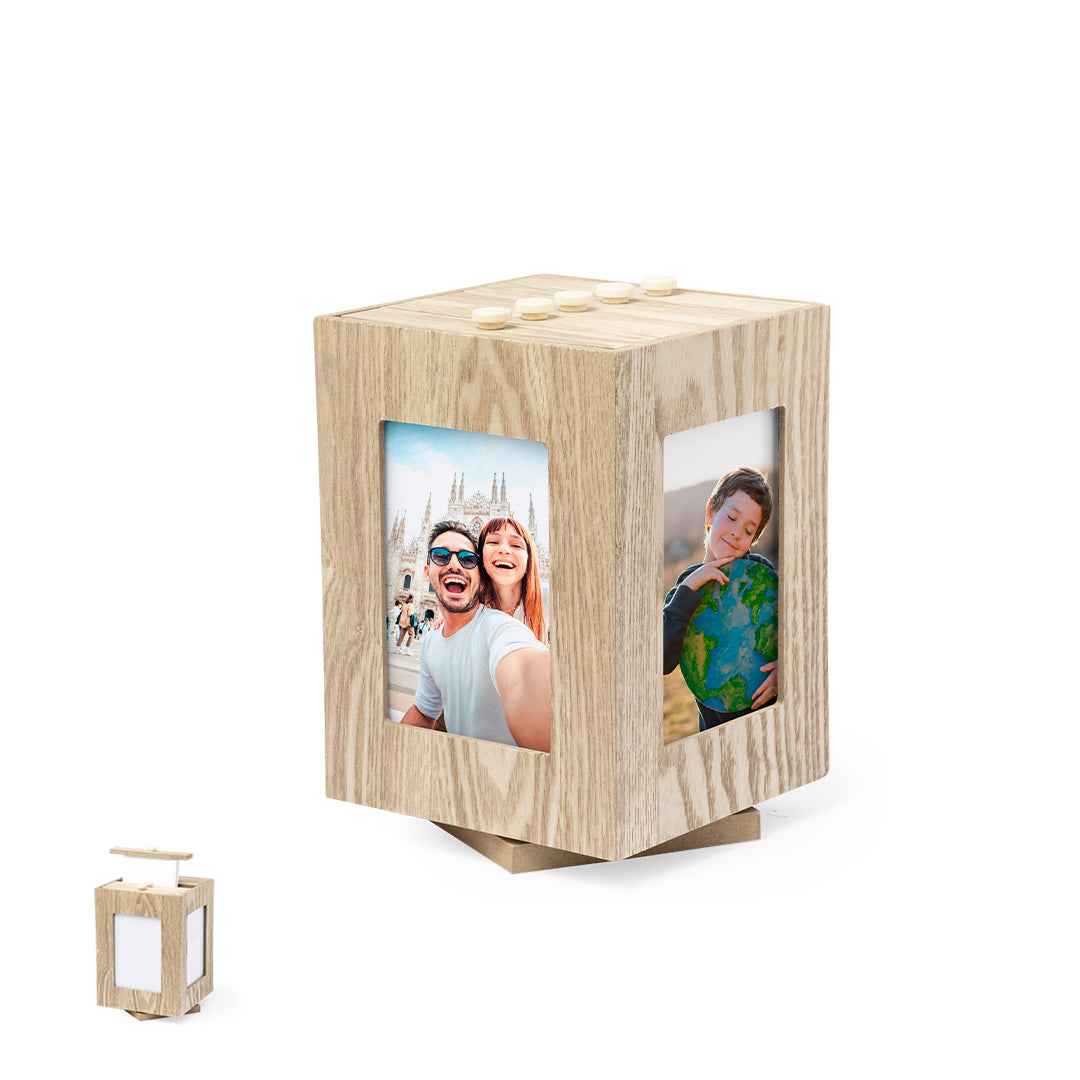 Vesper Wooden Photo Frame – Unique Rotating Cube Design