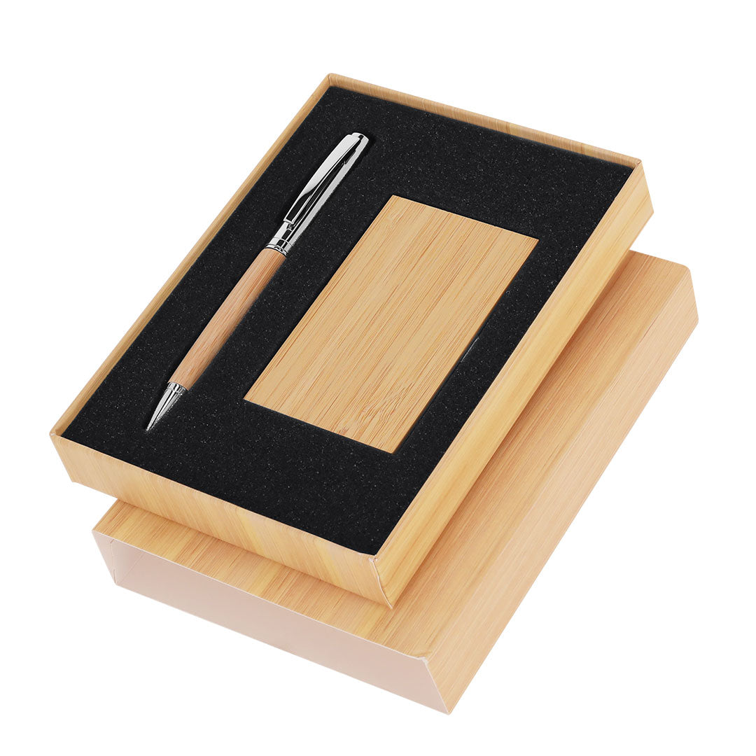 Jarviner Bamboo Pen and Card Holder Set – Sustainable Corporate Gift