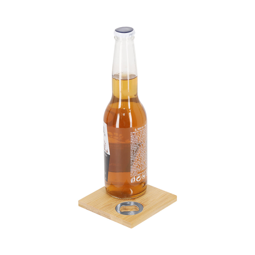 Lestral Bamboo Coaster with Bottle Opener – Practical and Sustainable