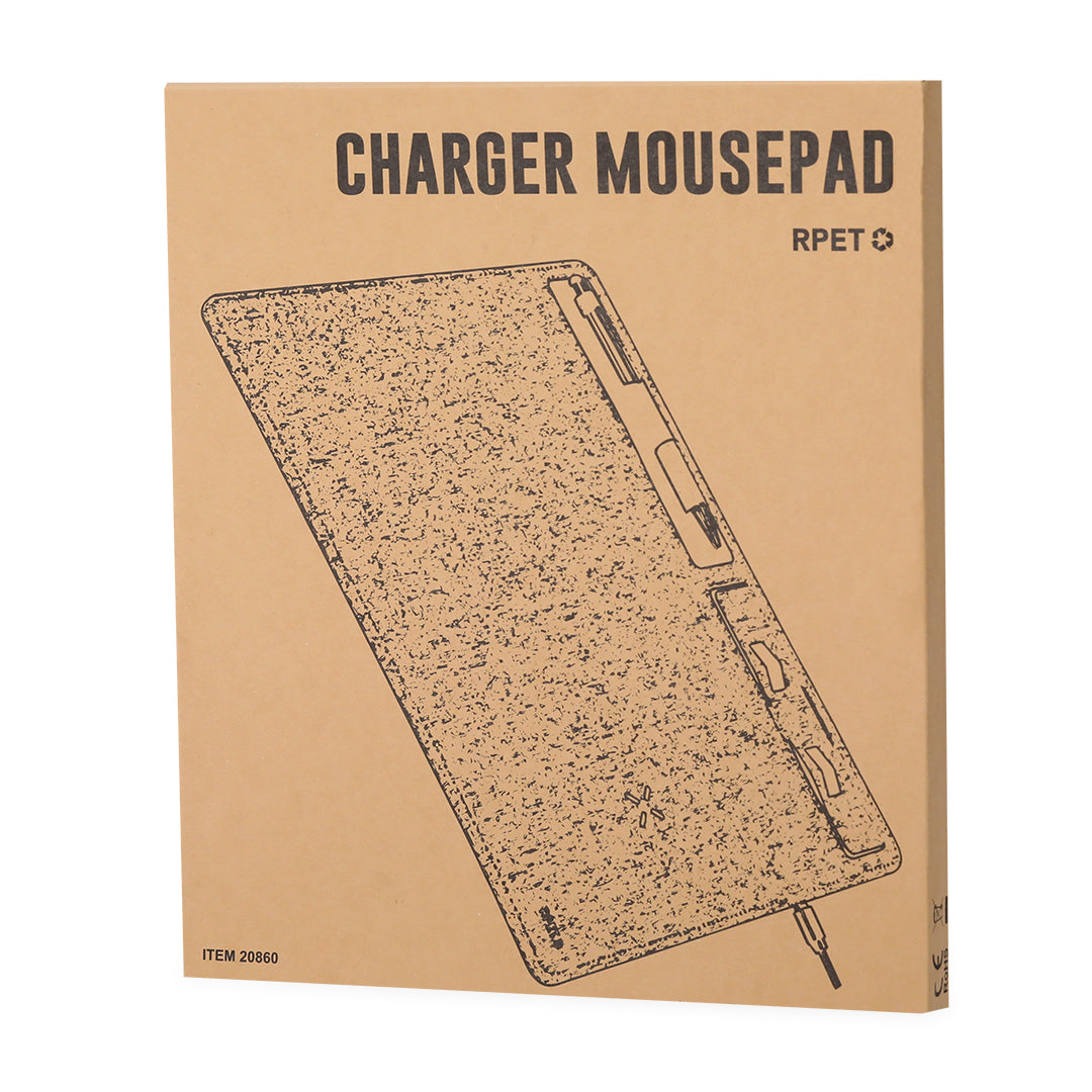 Deuz Wireless Charging Mouse Pad - Sustainable Office Accessory from Fou Tees Ireland