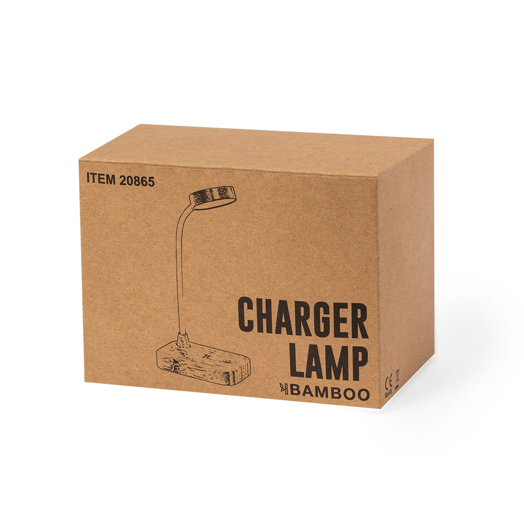 Gregal Bamboo Lamp with Wireless Charger – Sustainable Lighting Solution